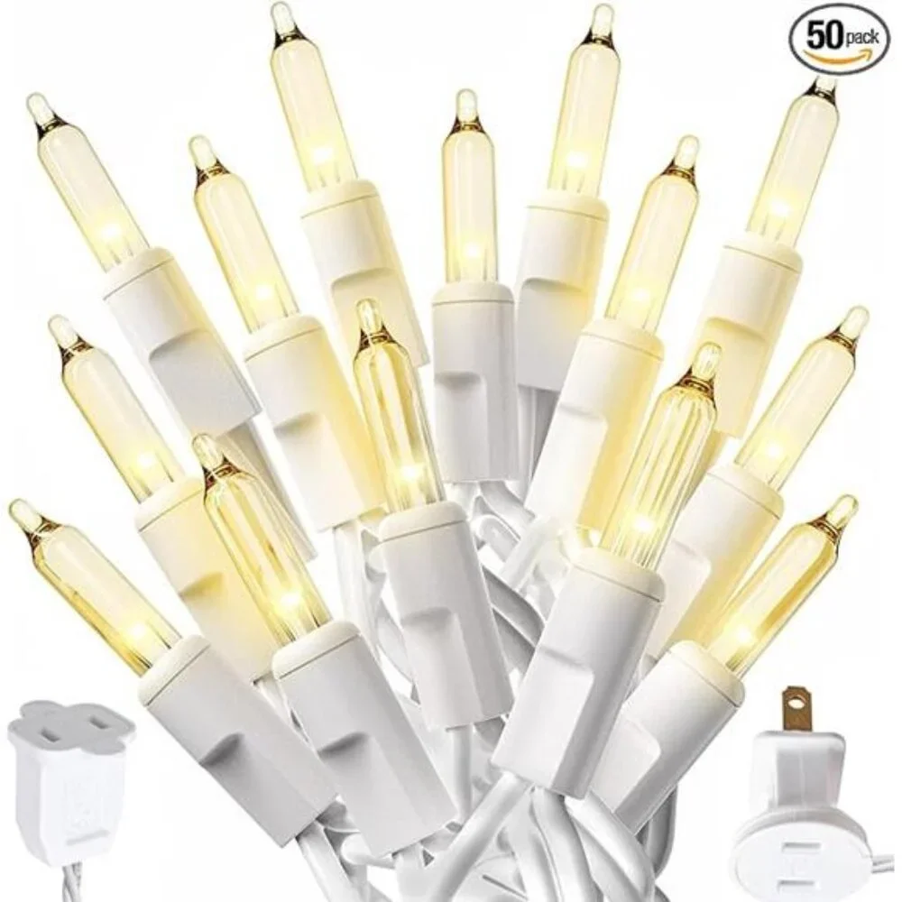 christmas string lights warm white 50 count indoor outdoor tree lights xmas